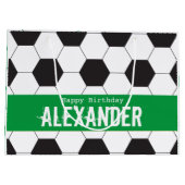 Voetbal Sports Happy Birthday Large Gift Bag Groot Cadeauzakje (Achterkant)