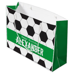 Voetbal Sports Happy Birthday Large Gift Bag Groot Cadeauzakje