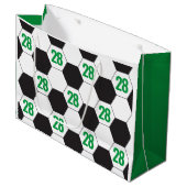 Voetbal Sports Happy Birthday Large Gift Bag Groot Cadeauzakje (Voorkant Gekanteld)