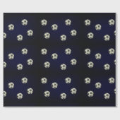 Voetbal Sporty Wrapping Paper-Deep Rich Blue Cadeaupapier (Vlak)