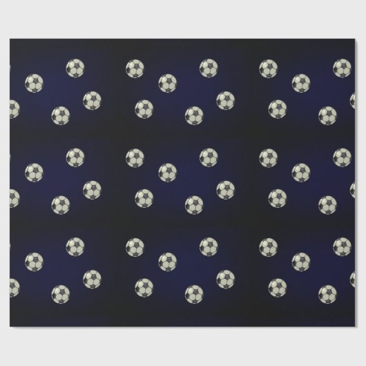 Voetbal Sporty Wrapping Paper-Deep Rich Blue Cadeaupapier (Vlak)