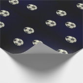 Voetbal Sporty Wrapping Paper-Deep Rich Blue Cadeaupapier (Hoek)