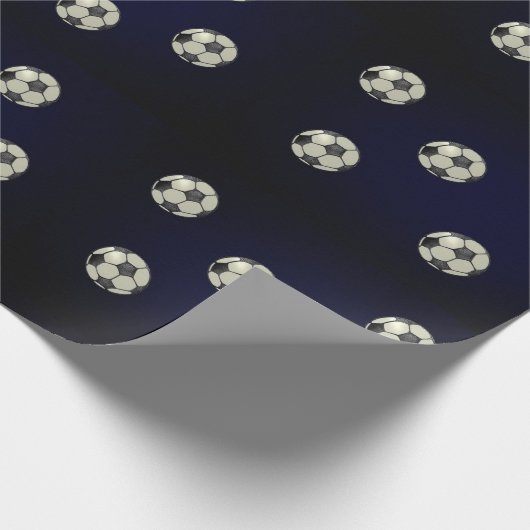 Voetbal Sporty Wrapping Paper-Deep Rich Blue Cadeaupapier (Hoek)