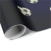 Voetbal Sporty Wrapping Paper-Deep Rich Blue Cadeaupapier (Rol Hoek)