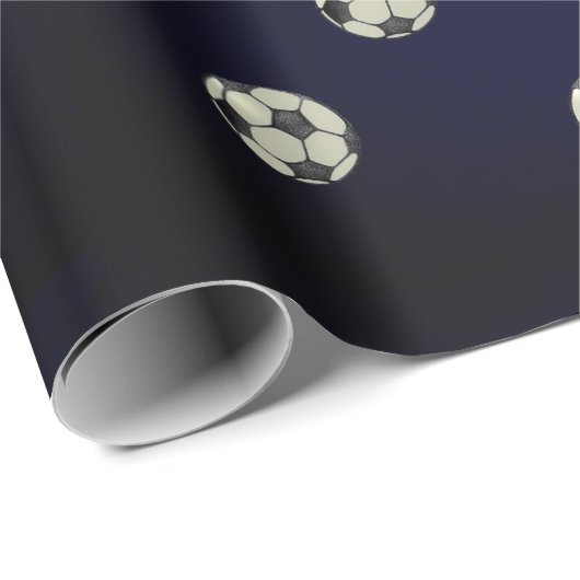 Voetbal Sporty Wrapping Paper-Deep Rich Blue Cadeaupapier (Rol Hoek)
