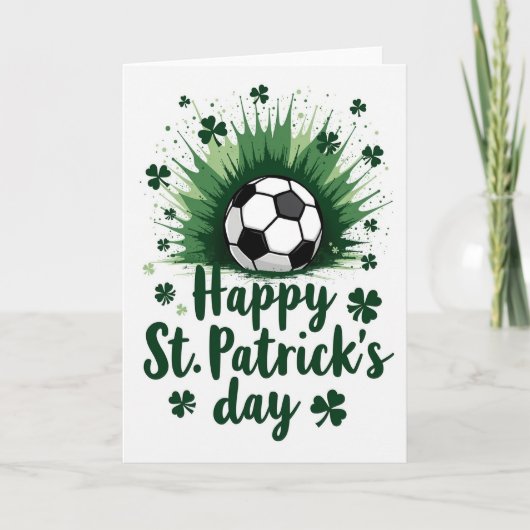 Voetbal St. Patrick's Dag Kaart (Voorkant)
