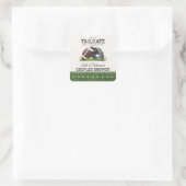 Voetbal staarthek en vier touchdown koppels vierkante sticker (Tas)