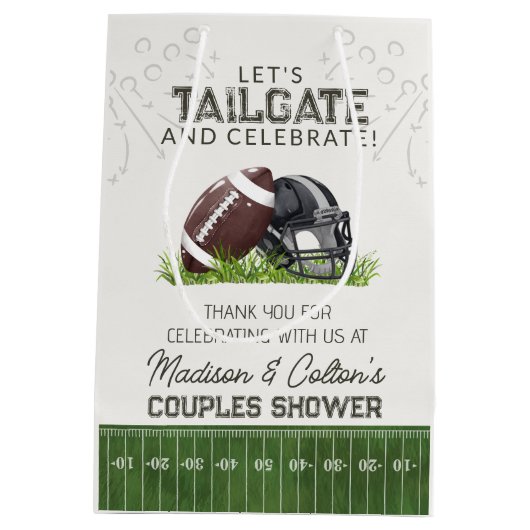 Voetbal staarthek & vier couples shower favor medium cadeauzakje (Achterkant)