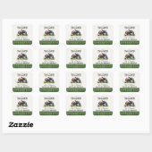 Voetbal staarthek & vier touchdown koppels vierkante sticker (Vel)