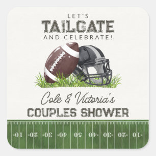 Voetbal staarthek & Vier touchdown koppels Vierkante Sticker