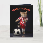 Voetbal Star Kitten Bedankkaart (Voorkant)