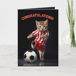 Voetbal Star Kitten Bedankkaart
