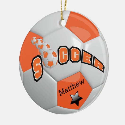 Voetbal Star Player personaliseren | SINAASAPPEL Keramisch Ornament (Links)