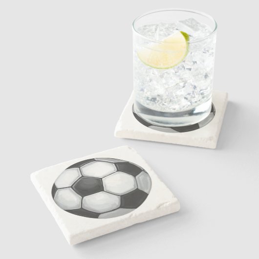 Voetbal Stenen Onderzetter (Zijkant)