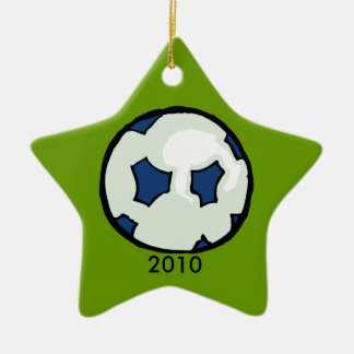 voetbal ster 2010 keramisch ornament
