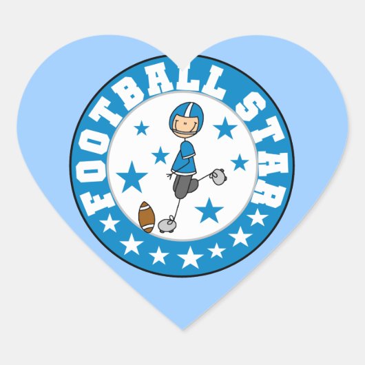 Voetbal Ster Hart Sticker (Voorkant)