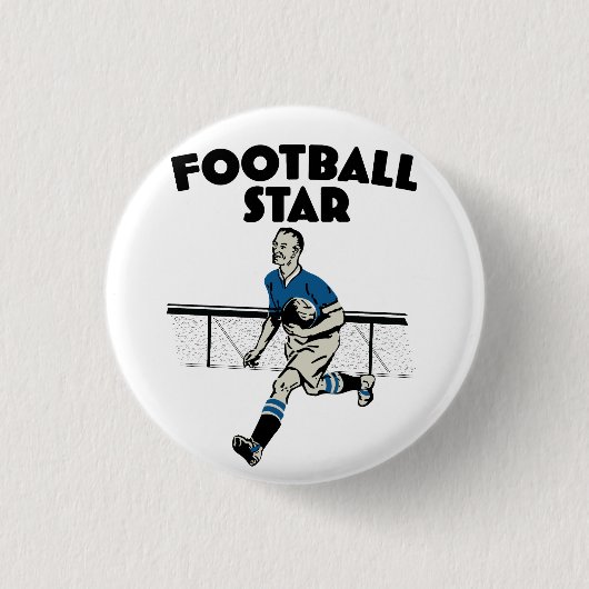 Voetbal Ster Ronde Button 3,2 Cm (Voorkant)
