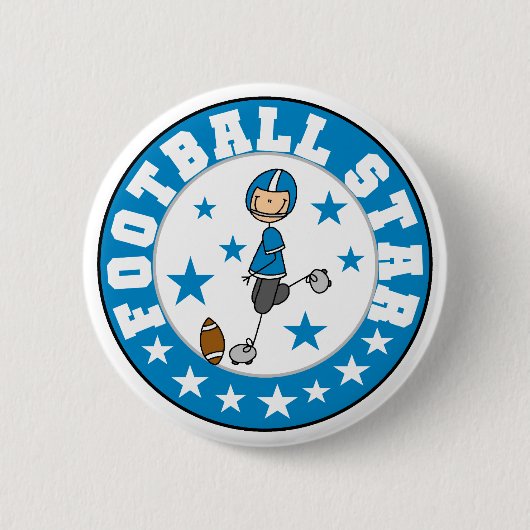 Voetbal Ster Ronde Button 5,7 Cm (Voorkant)