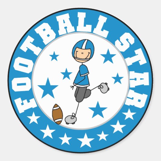 Voetbal Ster Ronde Sticker (Voorkant)