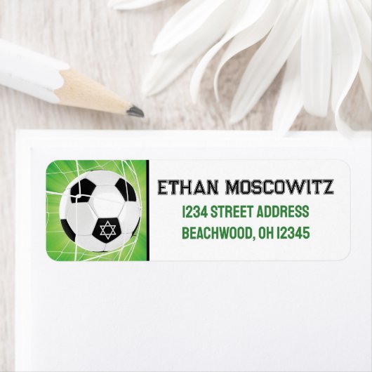 Voetbal, ster van David Bar Mitzvah Etiket (Insitu)
