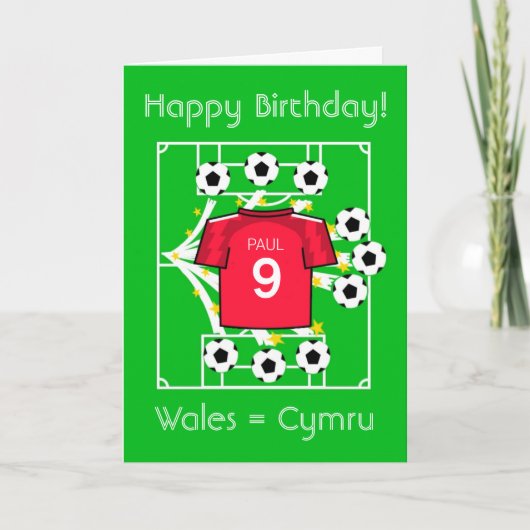 Voetbal Ster Wales Cymru Kaart (Voorkant)