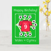 Voetbal Ster Wales Cymru Kaart (Gele Bloem)