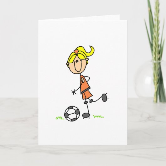 Voetbal Stick Figuur Kaart (Voorkant)