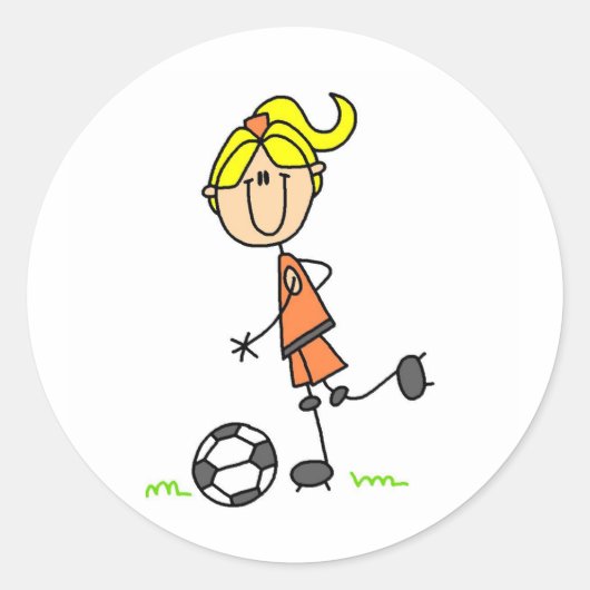 Voetbal Stick Figuur Sticker (Voorkant)