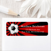 Voetbal Sticker Red Black Return Label (Insitu)