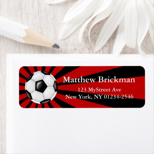 Voetbal Sticker Red Black Return Label (Insitu)