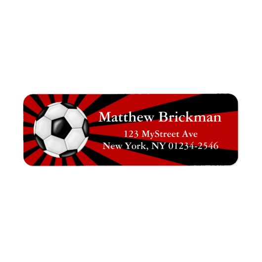 Voetbal Sticker Red Black Return Label (Voorkant)