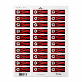 Voetbal Sticker Red Black Return Label (Full Sheet)
