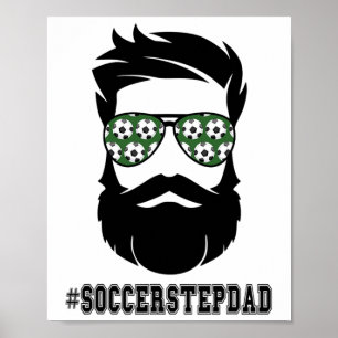 Voetbal stiefvader met baard stap vader stap site poster
