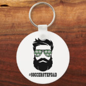 Voetbal stiefvader met baard stap vader stap site sleutelhanger (Voorkant)