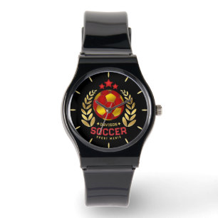 Voetbal stijl embleem horloge