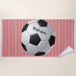 Voetbal Strepen Design Strandhanddoek Strandlaken