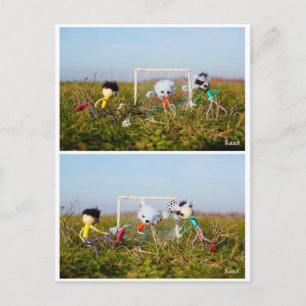 Voetbal strip van de Fubby's in actie. Briefkaart