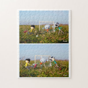 Voetbal strip van de Fubby's in actie. Legpuzzel