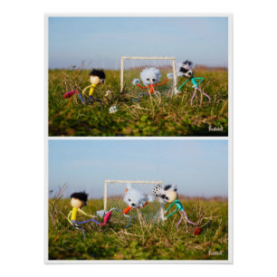 Voetbal strip van de Fubby's in actie. Perfect Poster