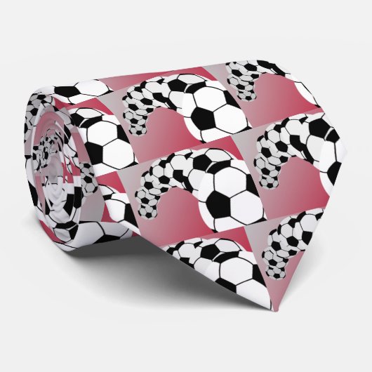 Voetbal Stropdas met donkerrood (Opgerold)