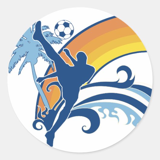 voetbal summersetz. ronde sticker (Voorkant)