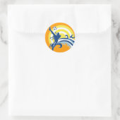 voetbal summersetz. ronde sticker (Tas)