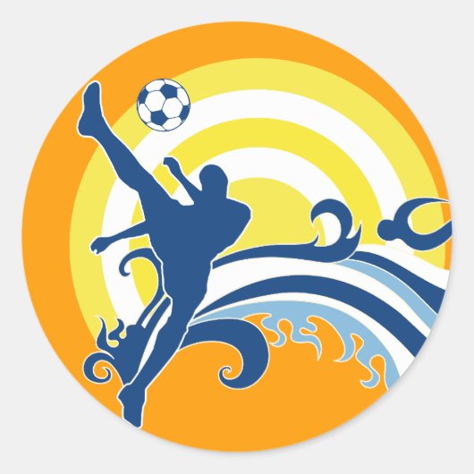 voetbal summersetz. ronde sticker (Voorkant)