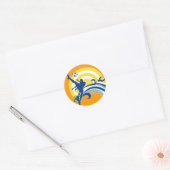 voetbal summersetz. ronde sticker (Envelop)