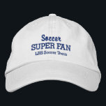 Voetbal Super Fan Custom High School Sports Team Geborduurde Pet<br><div class="desc">Ondersteun uw favoriete voetbalteam met dit SUPER FAN baseball-pet. Voeg je middelbare school, jeugd, club of college teamnaam toe aan creëer een eenvormig pet. (U kunt dit in een andere sport ook veranderen.) Verander gemakkelijk de tekst en de kleur van het pet om de kleuren van uw team aan te...</div>