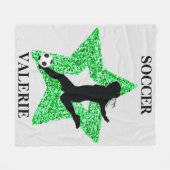 Voetbal Superstar Fleece Deken w / Naam (Voorkant (Horizontaal))