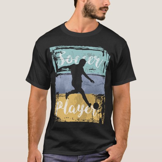 Voetbal T-shirt -  Retro Soccer Player (Voorkant)