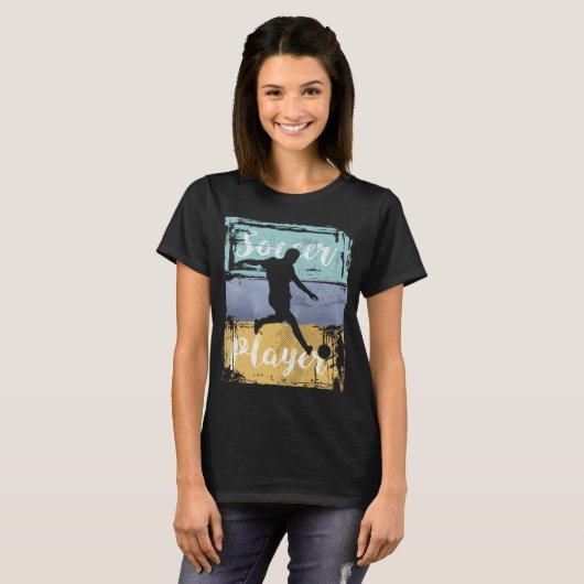 Voetbal T-shirt -  Retro Soccer Player (Voorkant volledig)