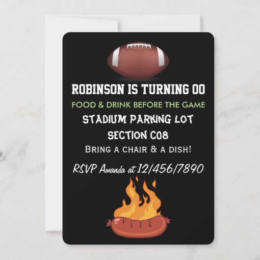 Voetbal Tailgate Feest Kaart (Achterkant)
