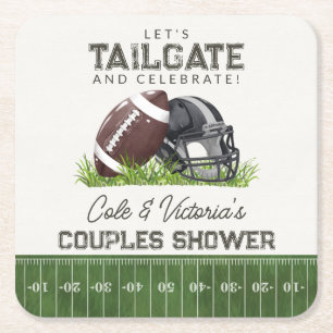 Voetbal Tailgate & Vieren Touchdown Koppels Kartonnen Onderzetters